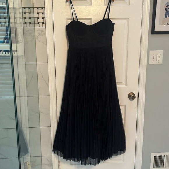 Hutch Amara Corset Pleated Tulle Fit & Flare Midi Dress - Picture 3 of 3